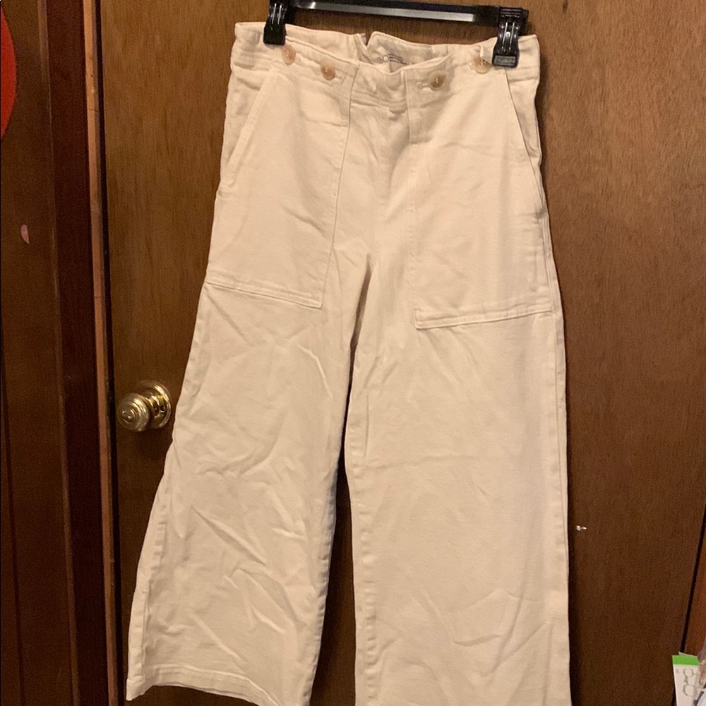 Pilcro Cream Wide Leg Pants